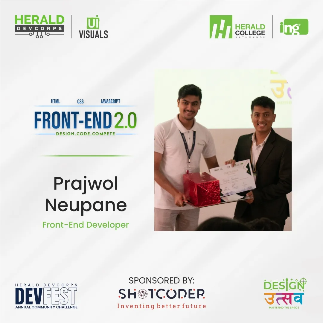 First Place: Frontend 2.0 Competition